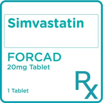 FORCAD Forcad Simvastatin 20mg 1 Tablet [Prescription Required]