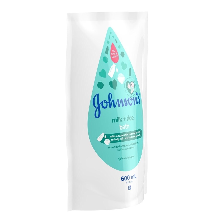 Johnson's Milk + Rice Baby Bath 600ml Refill-Baby Essentials,Baby Care,Baby Wash,Body Wash For Baby