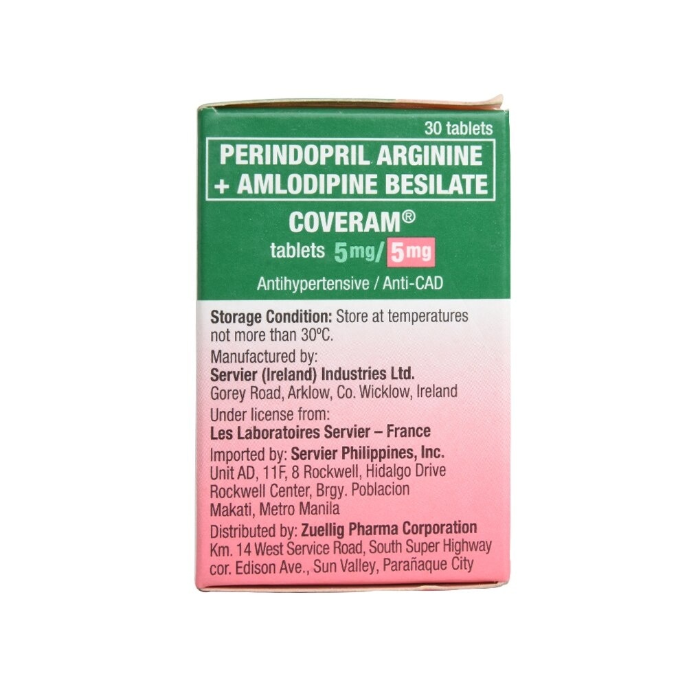 Coveram Perindopril arginine 5mg + Amlodipine 5mg 1 Tablet [Prescription Required]