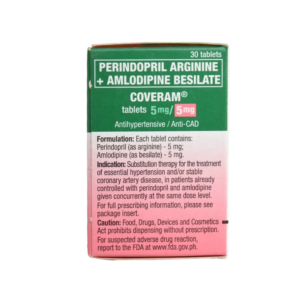 Coveram Perindopril arginine 5mg + Amlodipine 5mg 1 Tablet [Prescription Required]