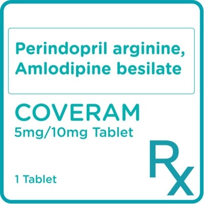 COVERAM Coveram Perindopril arginine 5mg + Amlodipine 10mg 1 Tablet [Prescription Required]