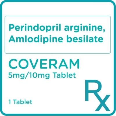 COVERAM Coveram Perindopril arginine 5mg + Amlodipine 10mg 1 Tablet [Prescription Required]