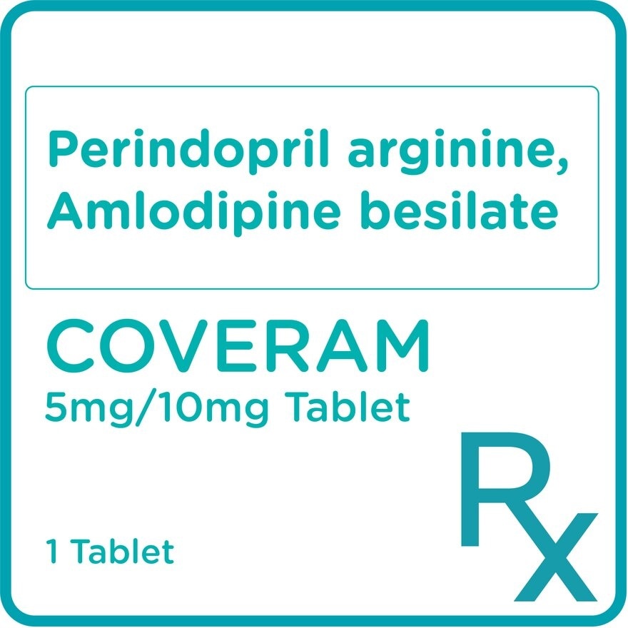 Coveram Perindopril arginine 5mg + Amlodipine 10mg 1 Tablet [Prescription Required]