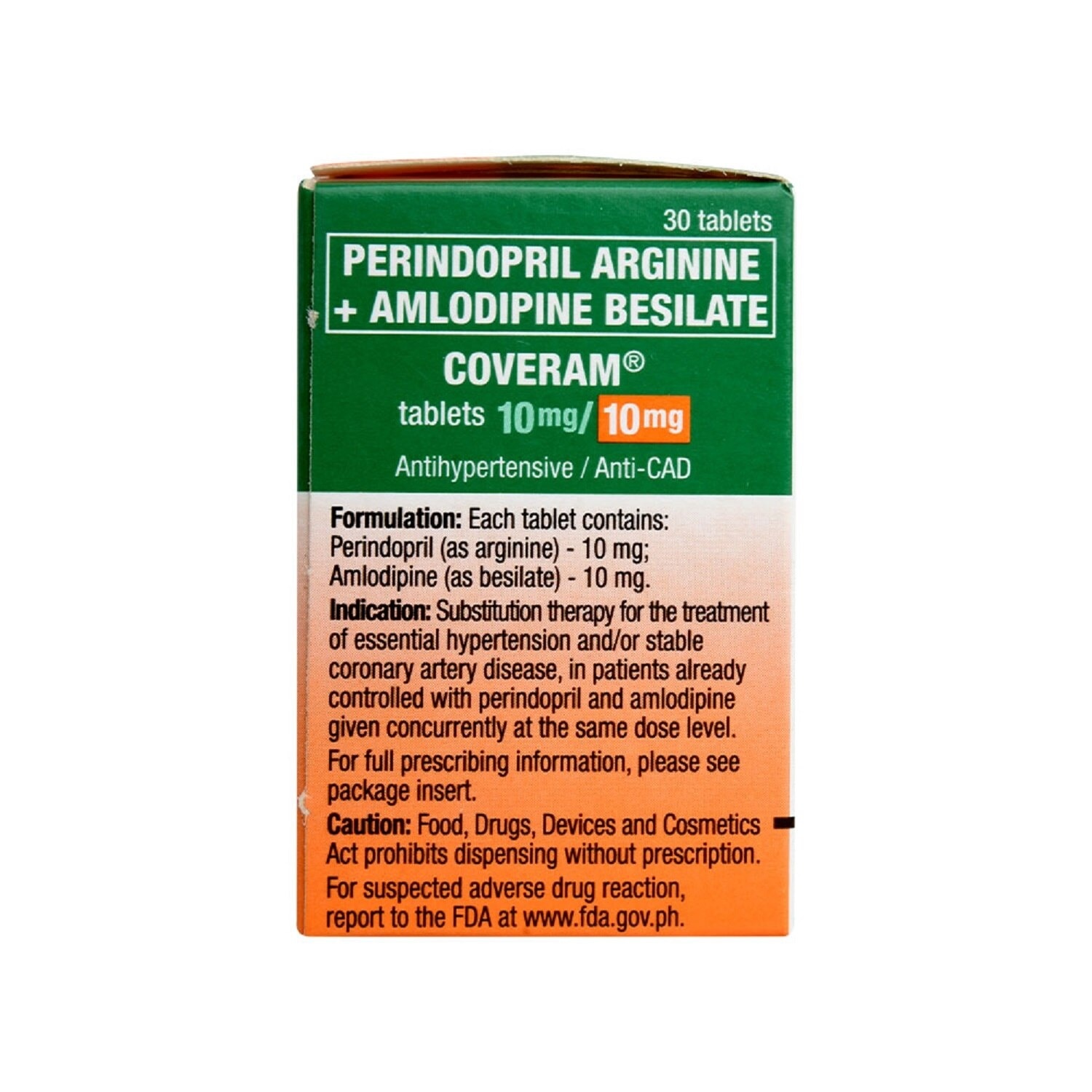 Coveram Perindopril arginine 10mg + Amlodipine 10mg 1 Tablet [Prescription Required]