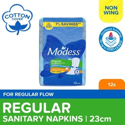 MODESS Modess Regular Cottony Soft Non-Wing Sanitary Napkin 12s - Regular Flow,Fast Absorbing Against Leaks