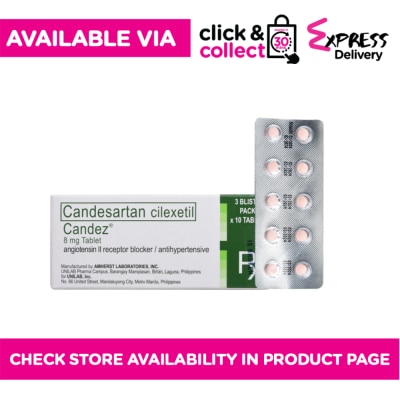 CANDEZ CANDEZ Candez Candesartan 8mg Sold Per Piece [Prescription Required]
