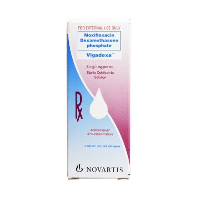 VIGADEXA Moxifloxacin Hydrochloride + Dexamethasone disodium phosphate Ophthalmic Solution 5ml [PRESCRIPTION REQUIRED]