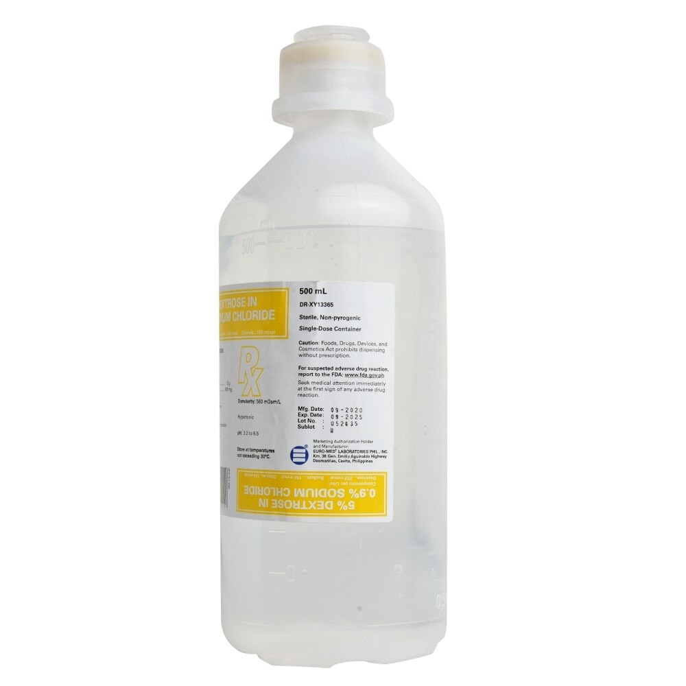 5% Dextrose in 0.9% sodium chloride X 500ML  1 bottle [PRESCRIPTION REQUIRED]