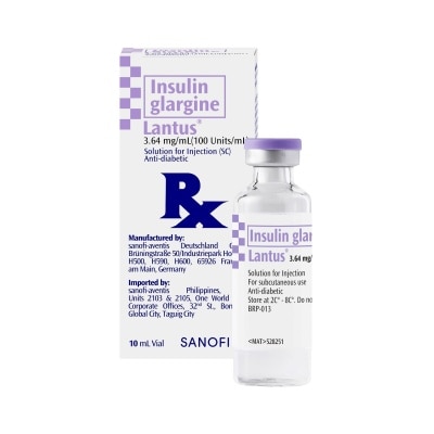 LANTUS Insulin Glargine 100IU 10ml Solution for Injection [PRESCRIPTION REQUIRED] Available In Click & Collect Express Only