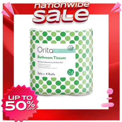 ORITA 3-ply 4 Rolls Bathroom Tissue
