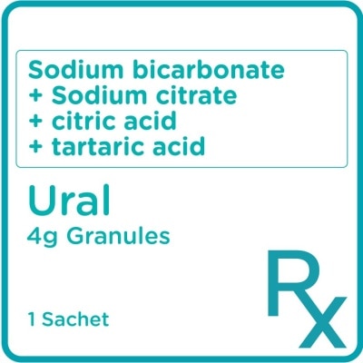 URAL Sodium bicarbonate + Sodium citrate + citric acid + tartaric acid Granules 4g [PRESCRIPTION REQUIRED]