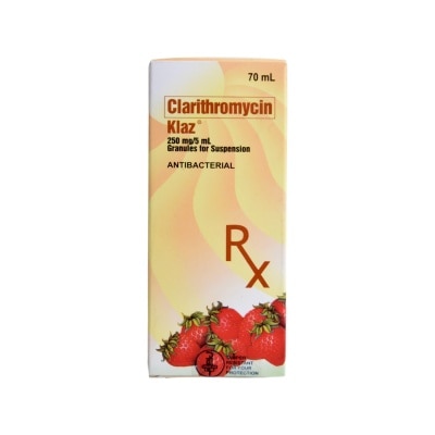 KLAZ Clarithromycin Suspension 250mg/5mL 70mL [PRESCRIPTION REQUIRED]