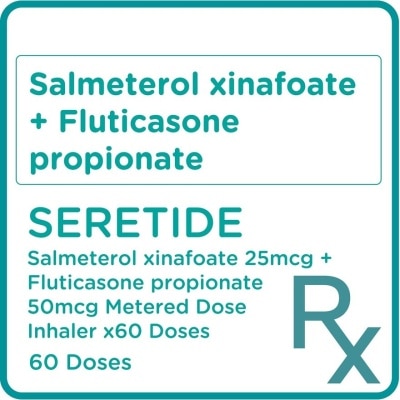 SERETIDE Salmeterol xinafoate 25mcg + Fluticasone propionate 50mcg Metered Dose Inhaler 60 Doses [PRESCRIPTION REQUIRED]