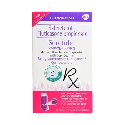 SERETIDE Salmeterol xinafoate 25mcg + Fluticasone Propionate 250mcg Metered Dose Inhaler 120 Acctuations