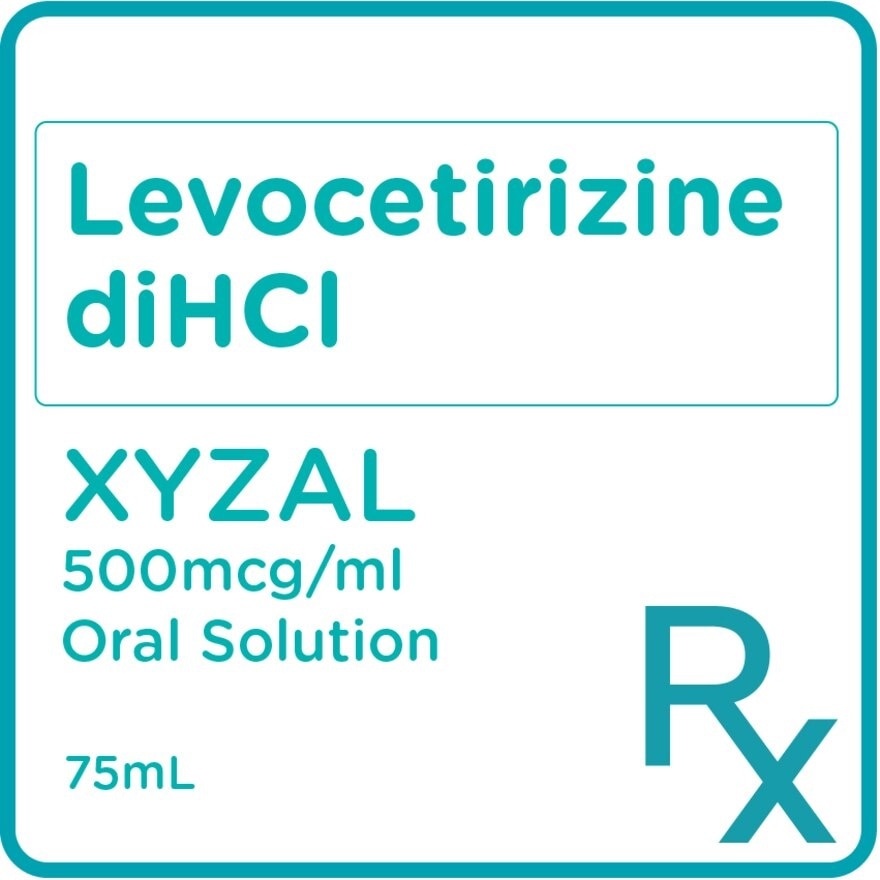 Levocetirizine diHCl 500mcg/ml Oral Solution 75ml [PRESCRIPTION REQUIRED]