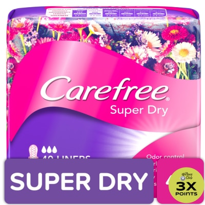 CAREFREE Carefree Super Dry Panty Liners 40s - Feminine Care, Odor Control, Absorb Discharge