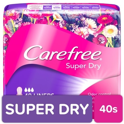 CAREFREE Carefree Super Dry Panty Liners 40s - Feminine Care, Odor Control, Absorb Discharge