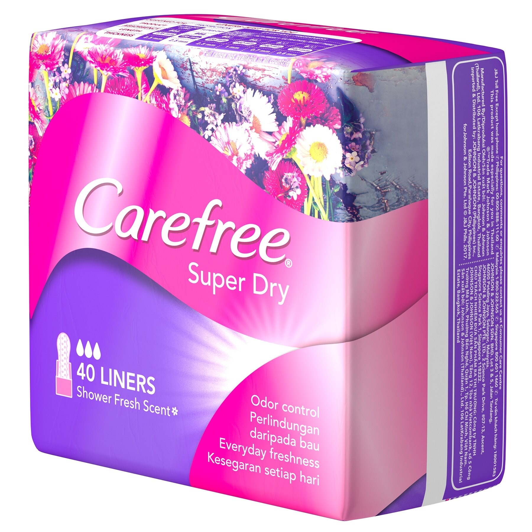 Carefree Super Dry Panty Liners 40s - Feminine Care, Odor Control, Absorb Discharge