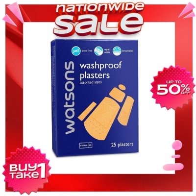 WATSONS Washproof Assorted 25 Plasters