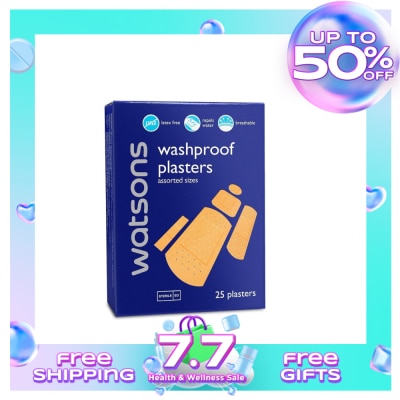 WATSONS Washproof Assorted 25 Plasters