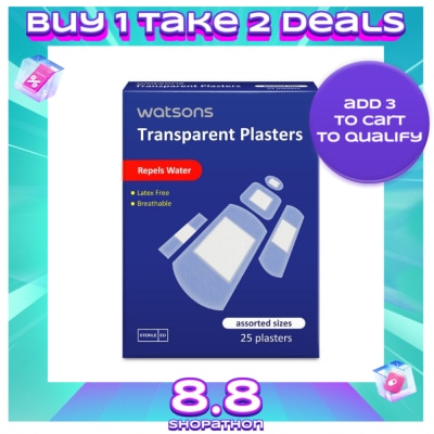 WATSONS Transparent Plaster 25s Assorted Sizes