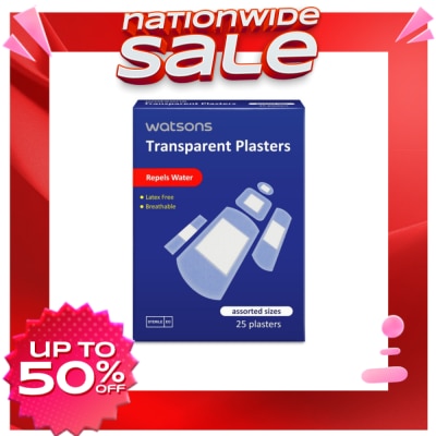 WATSONS Transparent Plaster 25s Assorted Sizes