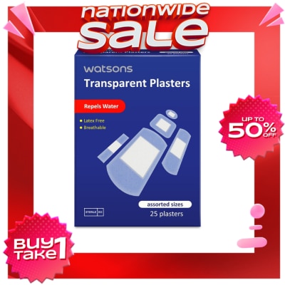 WATSONS Transparent Plaster 25s Assorted Sizes