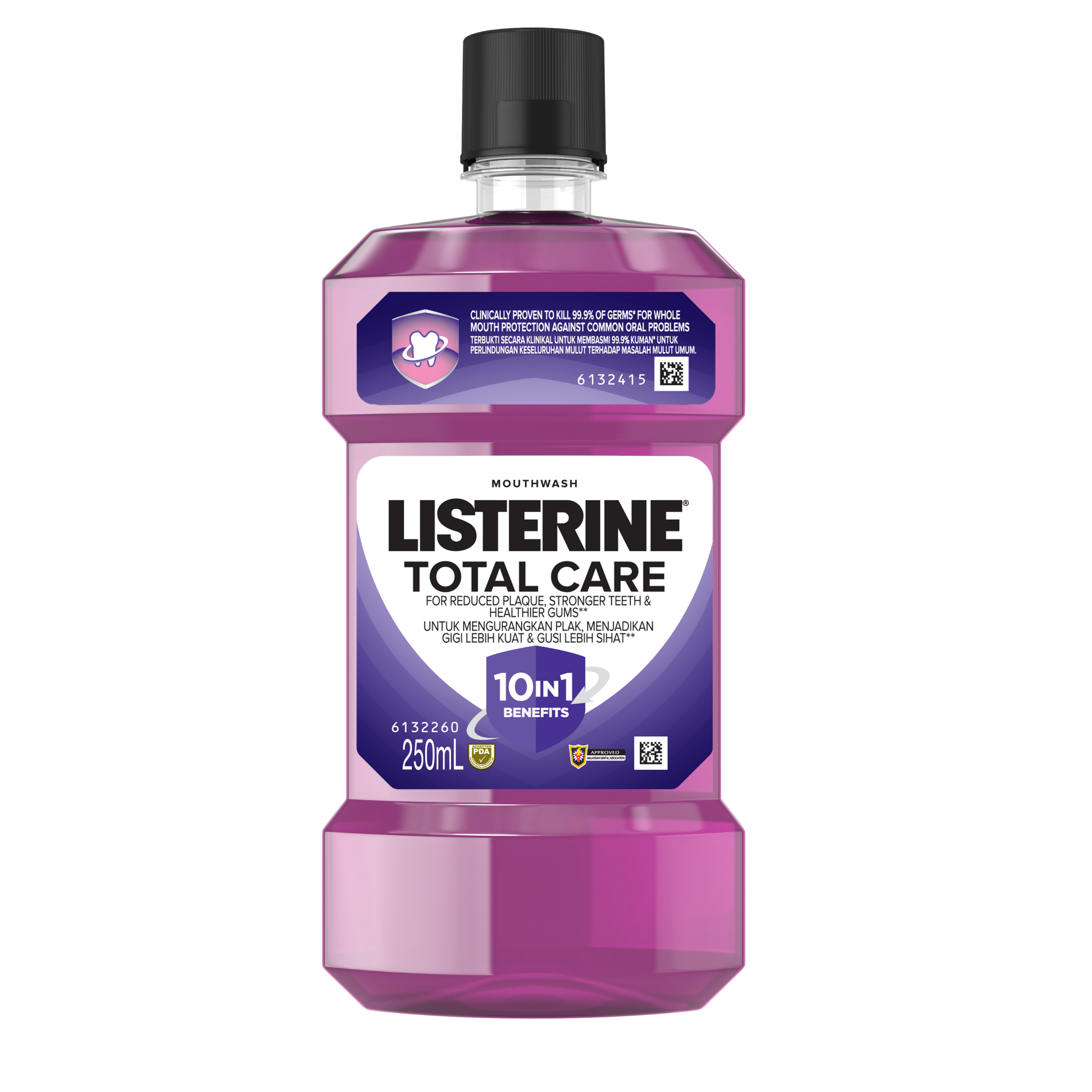 Listerine Total Care Mouthwash 250ml - For Complete Oral Care,Toothbrush Routine,Use with Toothpaste