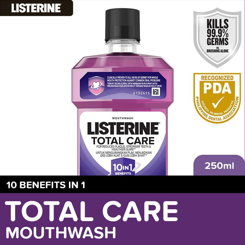 Listerine Total Care Mouthwash 250ml - For Complete Oral Care,Toothbrush Routine,Use with Toothpaste