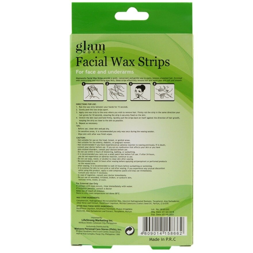 Facial Wax Strips 1box