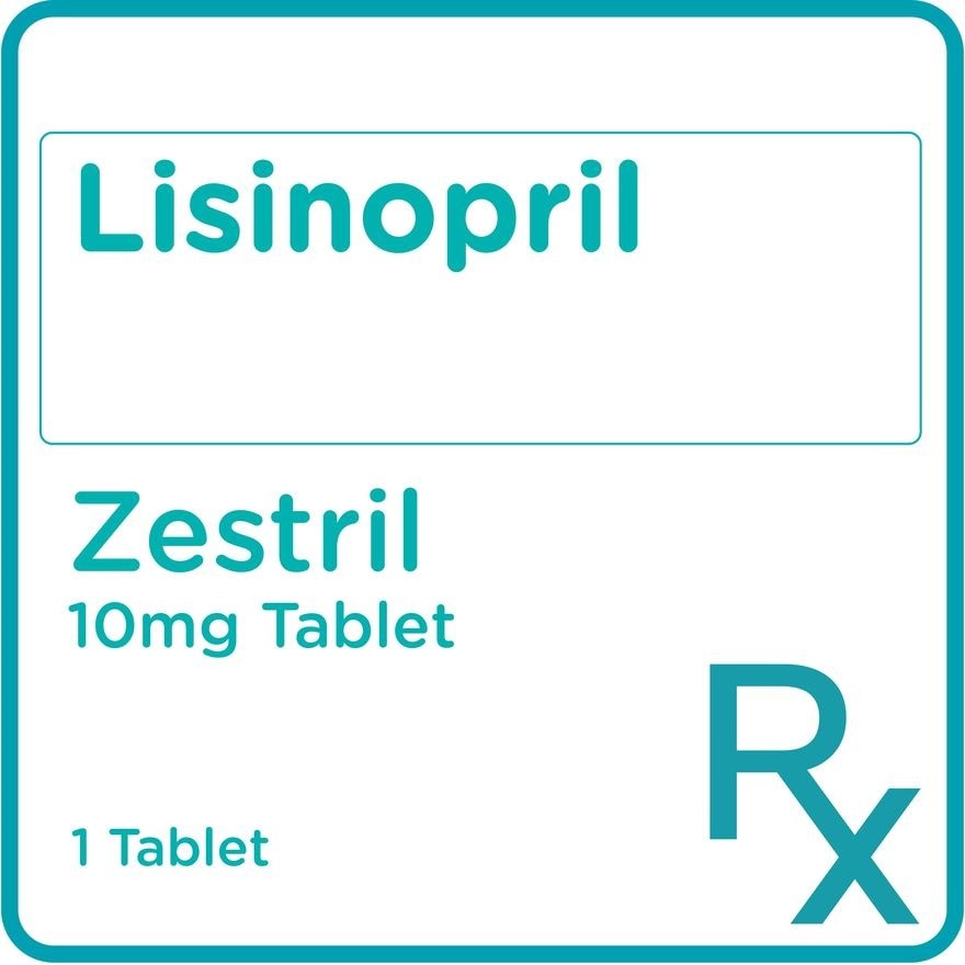 Zestril Lisinopril 10mg 1 Tablet [Prescription Required]