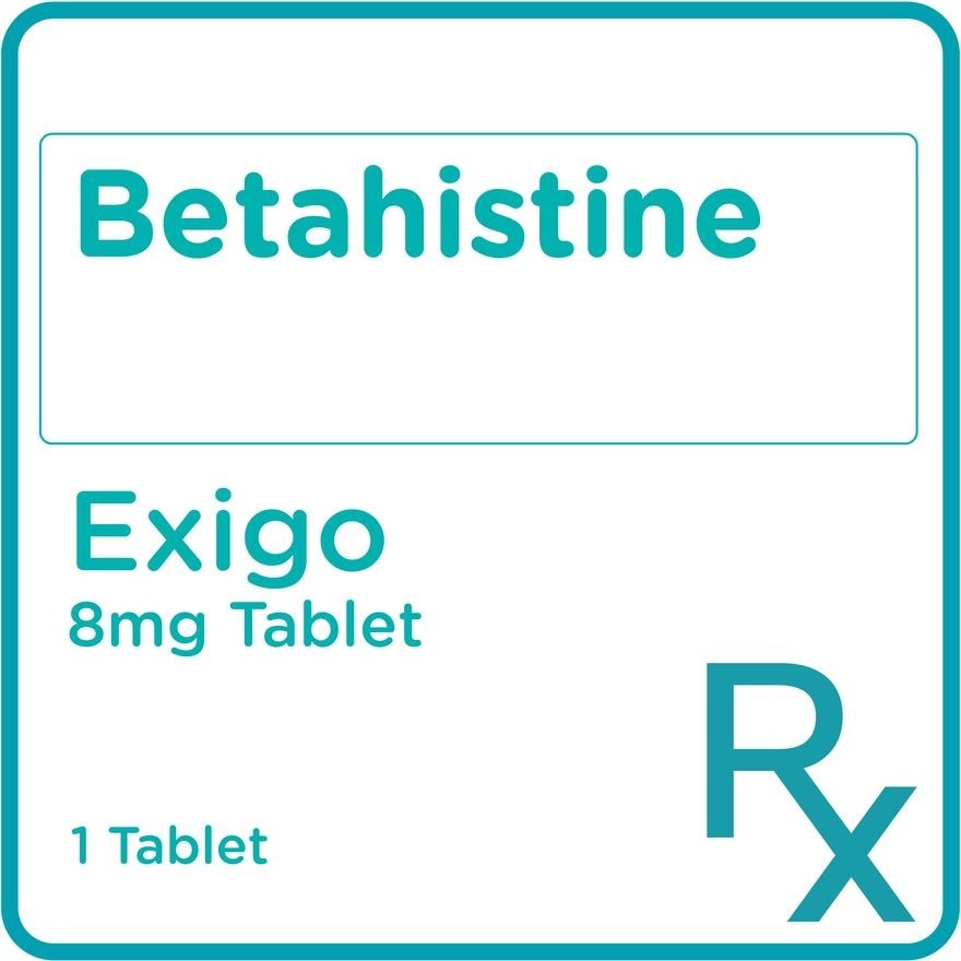 Betahistine Hydrochloride 8mg 1 Tablet [PRESCRIPTION REQUIRED]