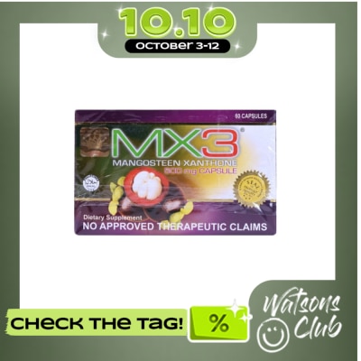 MX3 MX3 Mangosteen Xanthone 500mg Sold Per Piece image