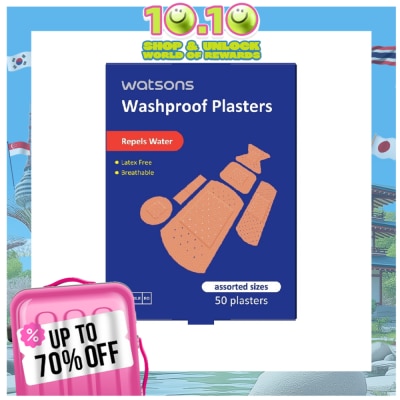 WATSONS Washproof Plasters 50s Assorted Sizes