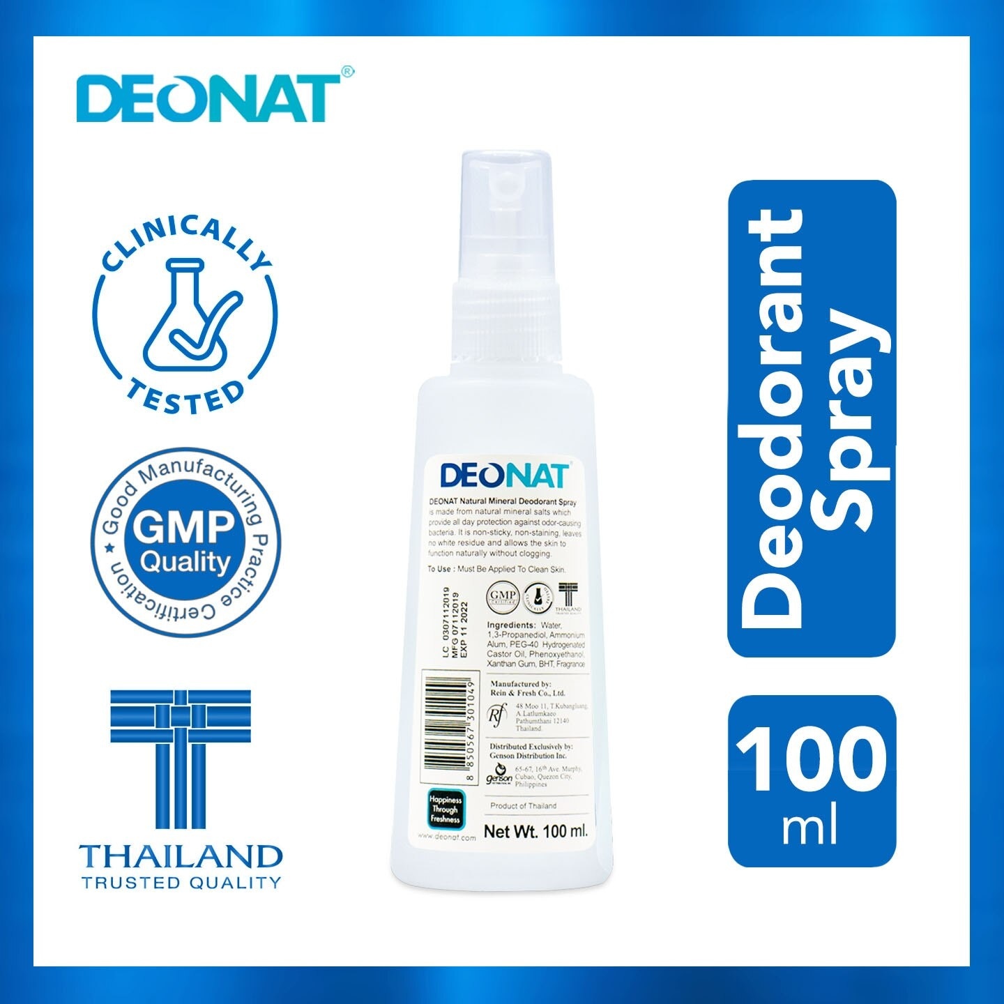 Natural Mineral Deodorant Spray 100ml