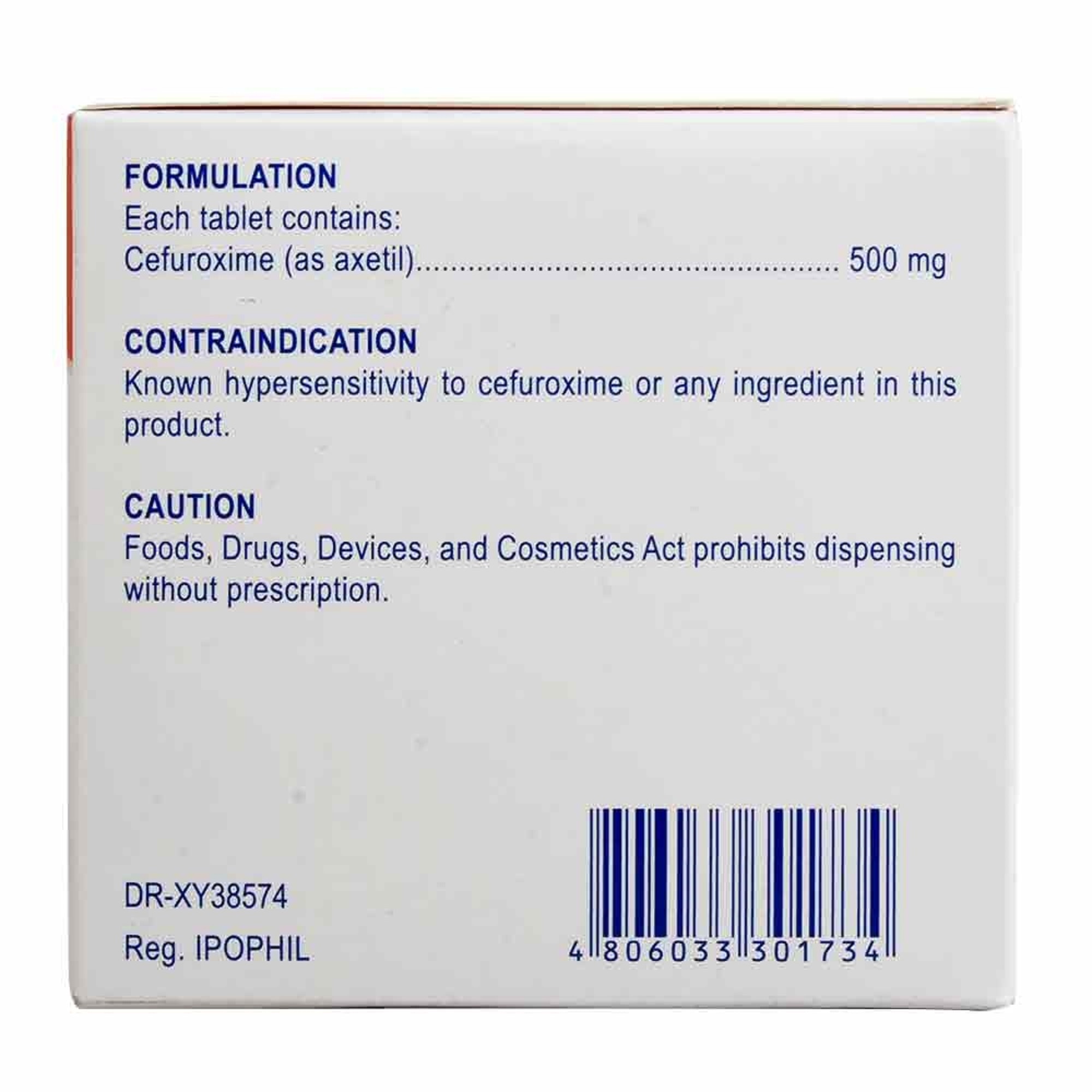 Cefuroxime Axetil 500mg 1 Tablet [PRESCRIPTION REQUIRED]