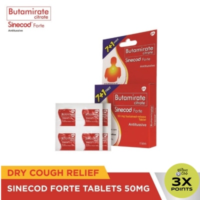 SINECOD Butamirate Citrate 50mg 7+1 Tablets