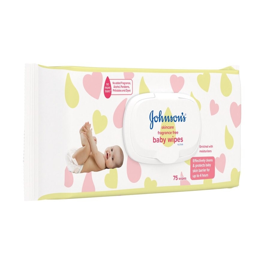 Johnson's Fragrance Free Baby Wipes 75s - Wipes for Baby, Baby Care, Baby Essentials, Wet Wipes