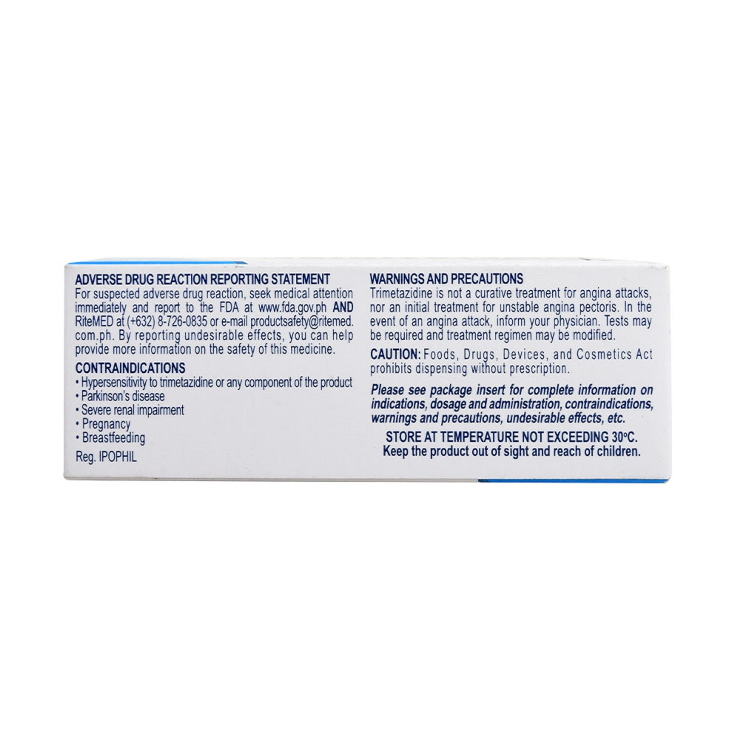 Trimetazidine 35mg 1 Tablet [PRESCRIPTION REQUIRED]