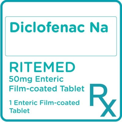 RITEMED - Diclofenac Na 50mg 1 Enteric Film-coated Tablet [PRESCRIPTION REQUIRED]