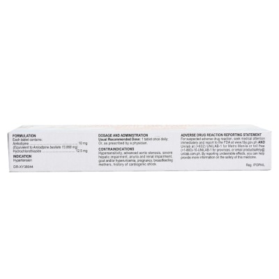 AMVASC Amlodipine besilate + Hydrochlorothiazide 10 mg/12.5 mg 1 Tablet [PRESCRIPTION REQUIRED]