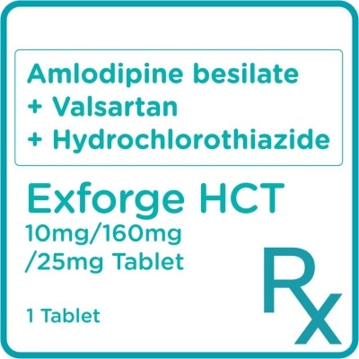 EXFORGE Exforge HCT Amlodipine 10mg Valsartan 160mg Hydrochlorothiazide 25mg 1 Tablet [Prescription Required]