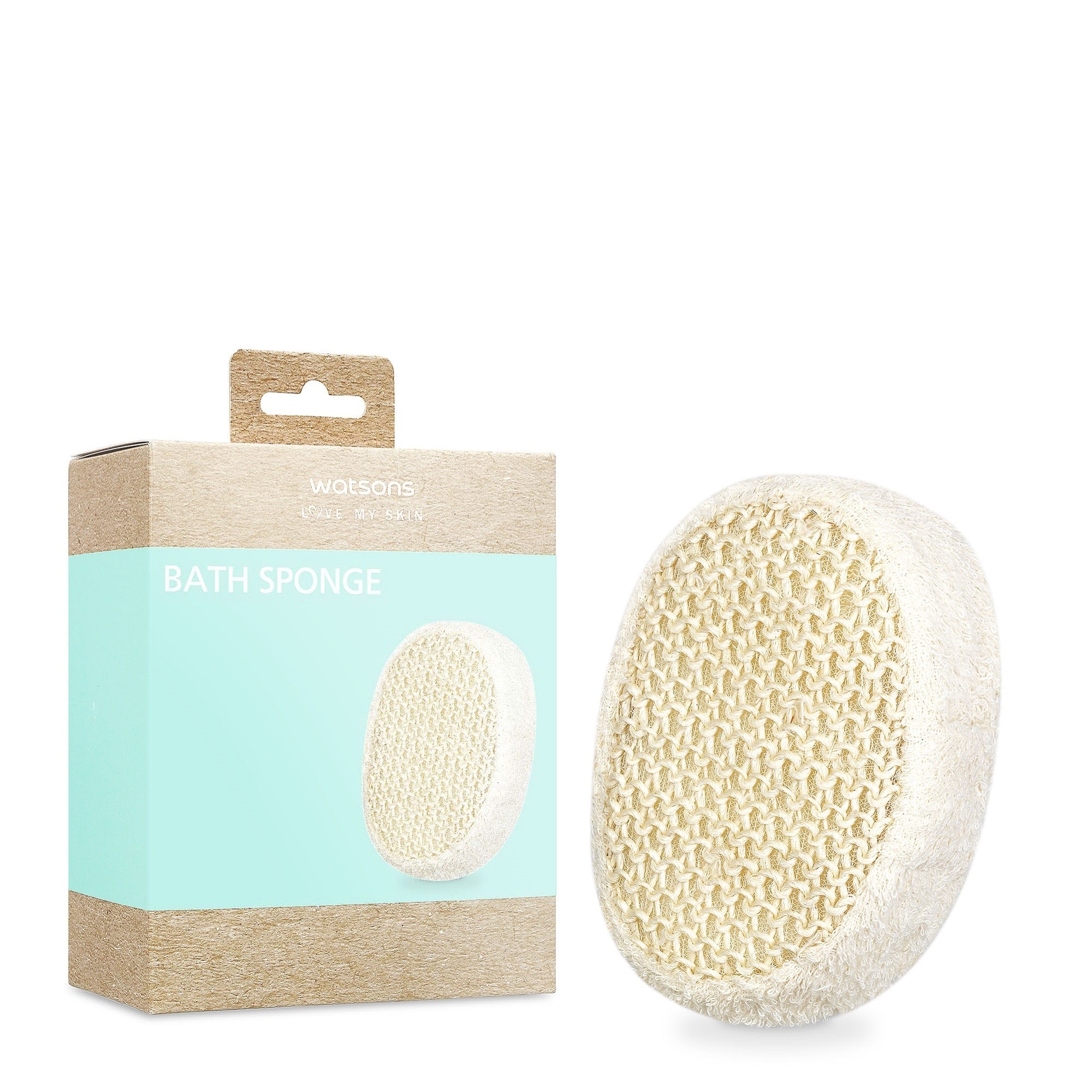 Bath Sponge With Terry And Natural Sisal 1pc