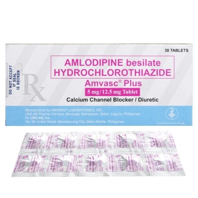 AMVASC Amlodipine 5Mg, Hydrochlorothiazide 12.5Mg 1 Tablet [Prescription Required]