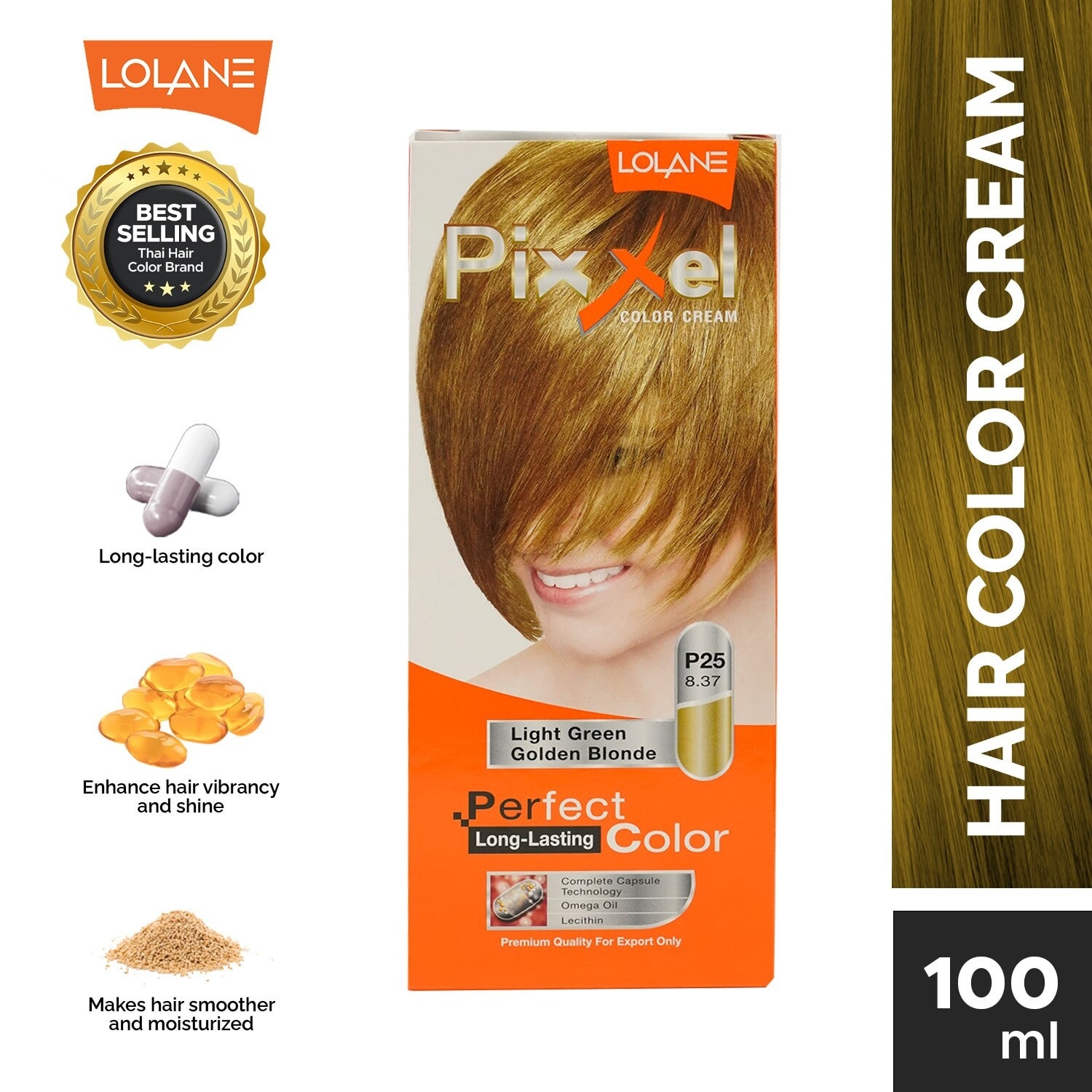 Pixxel Color Cream P25 Light Green Golden Blonde 8.37