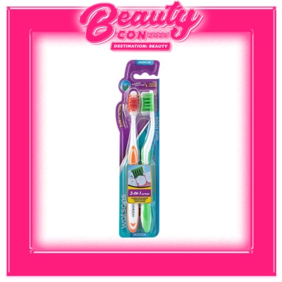 WATSONS Triple Action Toothbrush (Medium) 2 Pcs