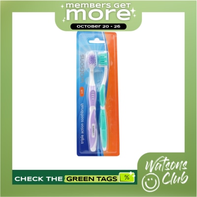 WATSONS 2 pieces Soft Triple Action Toothbrush image
