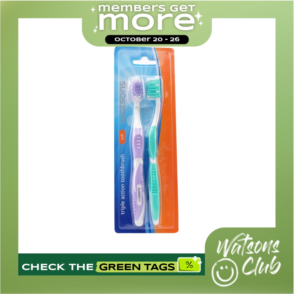 2 pieces Soft Triple Action Toothbrush image