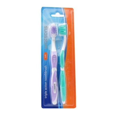 WATSONS 2 pieces Soft Triple Action Toothbrush