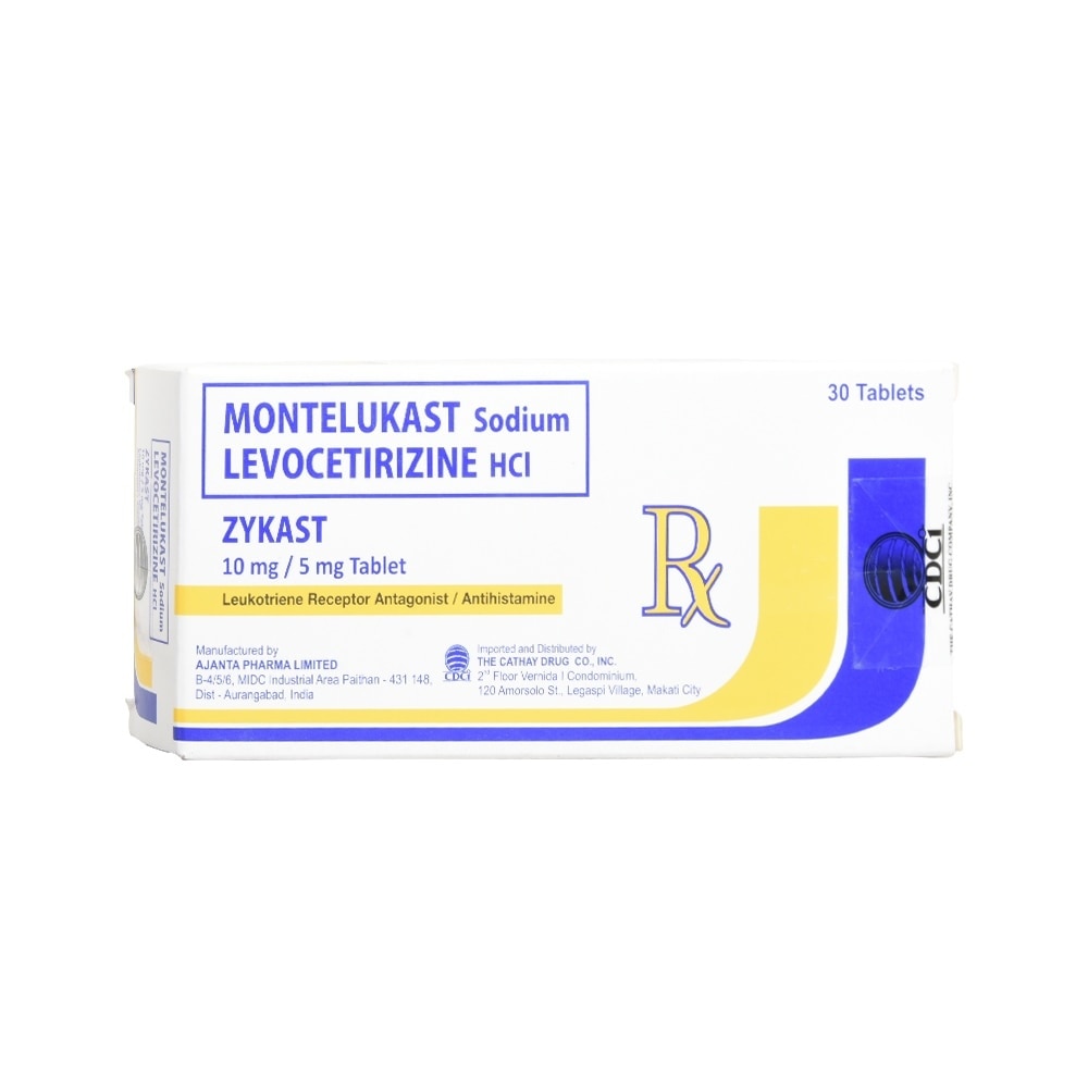 Levocetirizine diHCl montelukast Na 10mg/5mg 1 Tablet [PRESCRIPTION REQUIRED]